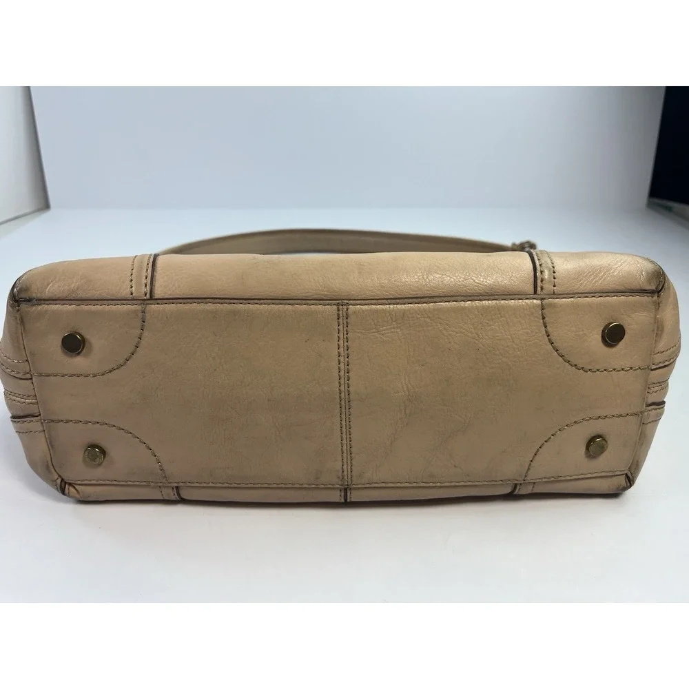Cole Haan Beige Pebbled Leather Hobo Shoulder Bag Handbag Purse
